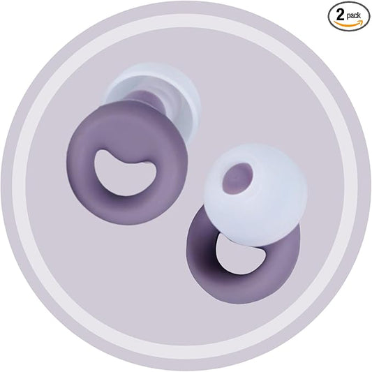 30dB Noise Cancelling Ear Plugs for Sleeping - Reusable Silicone Earplugs for Adults & Kids, Soft Ear Protection for Snoring, Concerts, Lawn Mowing, Travel & Work (6 Ear Tips with Case, Violet)