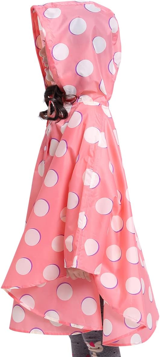 Spmor Kids Rain Poncho Hooded Jacket Rain Coat