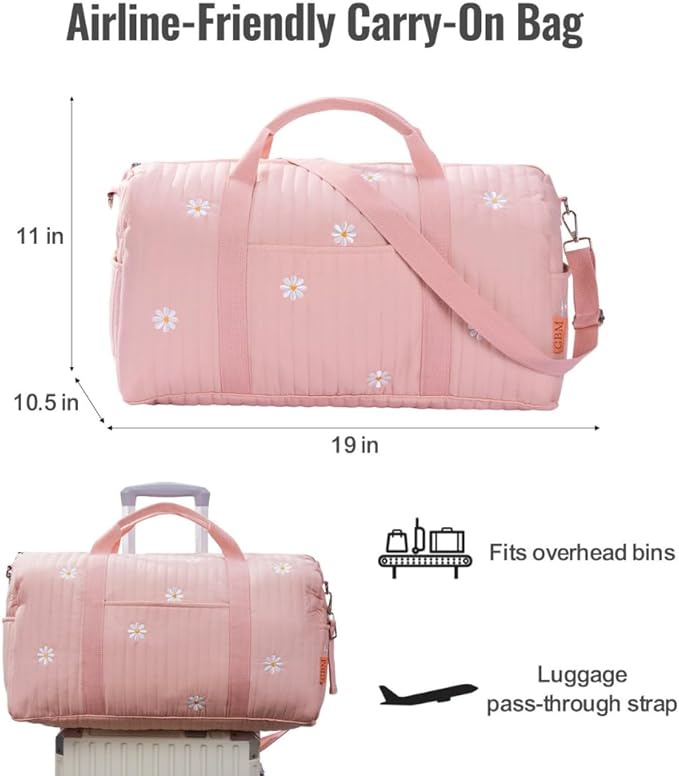 Women’s Travel Duffel Bag – Large Weekender & Overnight Travel Bag with Wet Pocket, Carry-On Friendly, Ideal as Hospital or Maternity Bag for Labor and Delivery