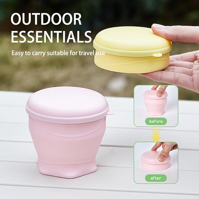 4 Pack Collapsible Travel Cups– Silicone Coffee Mug with Lid 180ML Portable Water Cups for Party Outdoor Camping