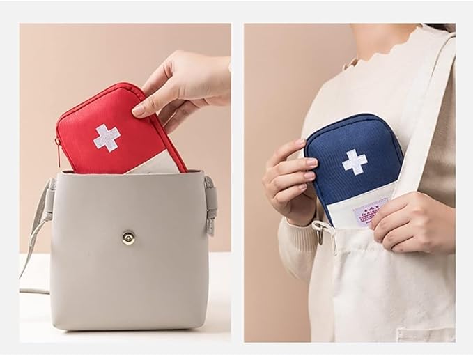 First Aid Bag Empty,Small Portable Empty First Aid Kit Bag Waterproof Section Dividers Travel Medicine Bag for Emergency for Home Office Car Outdoors Boat Camping Hiking Cycling (Pink)