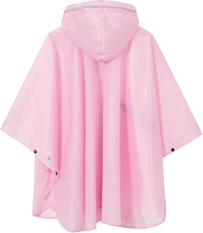 SaphiRose Lightweight Kids Rain Poncho Waterproof Jacket Zipper Up Rain Coat