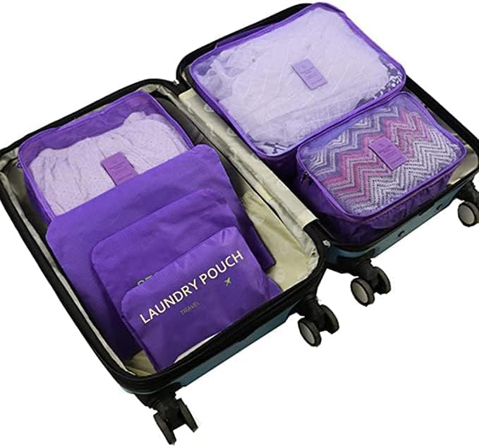 Portable Packing Cubes - Perfect Luggage Organizer Bags, Packing Cubes for Suitcases, Compression Packing Cubes, Travel Bags Organizer for Luggage, Luxurious Travel Cubes, Purple