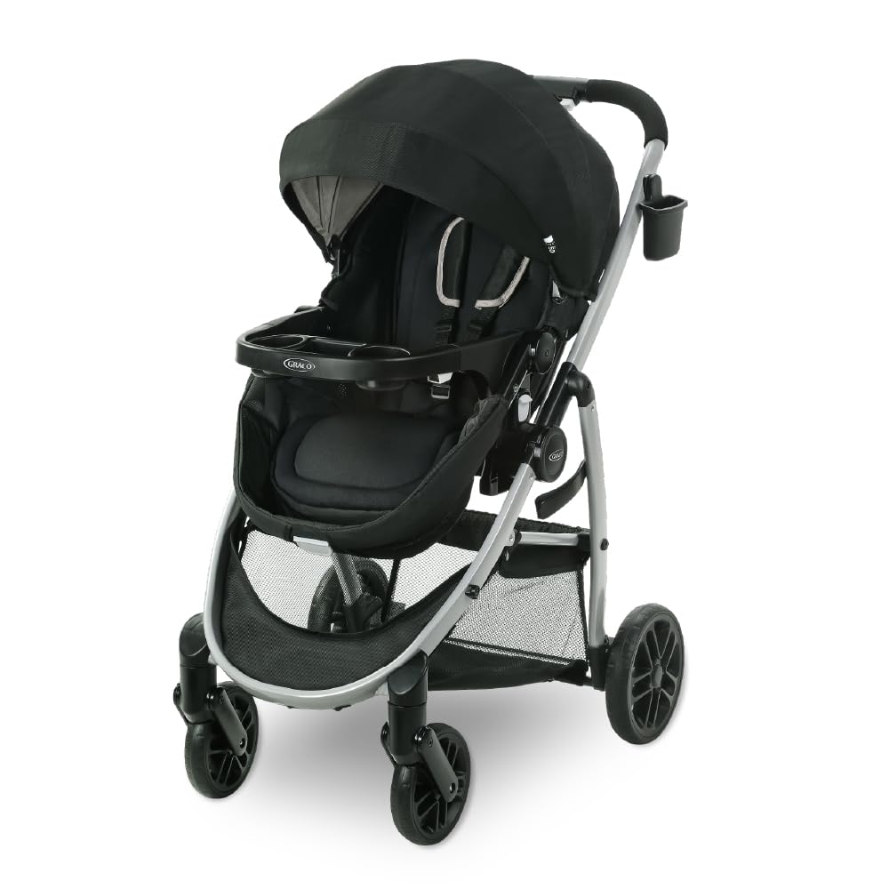 Graco Modes Pramette Stroller, 3-in-1 Baby Stroller, 3 Modes from Infant Car Seat Carrier, Infant Pramette, to Toddler Stroller, Reversible Seat, One Hand Fold, Extra Storage, Child Tray, Pierce
