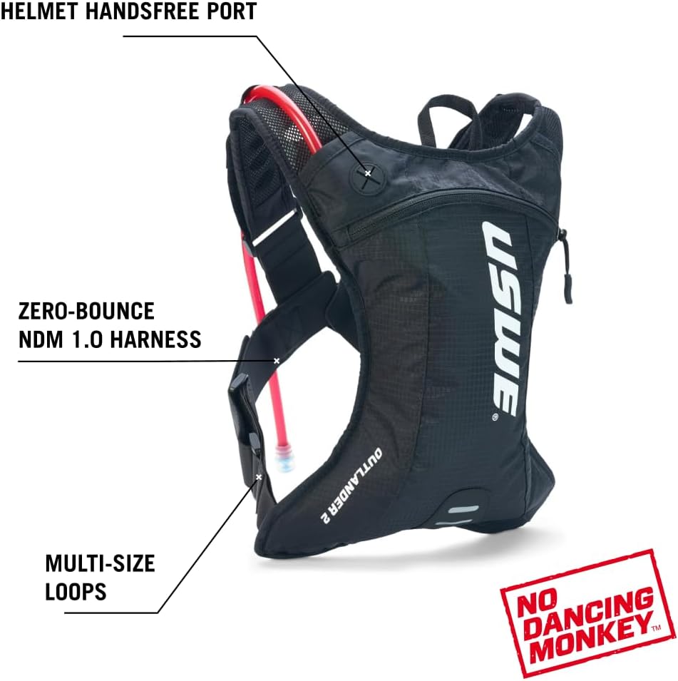 USWE Outlander Hydration Pack with Water Bladder, Hydration Backpack - Backpack for Cycling, MTB, Trail Running & More