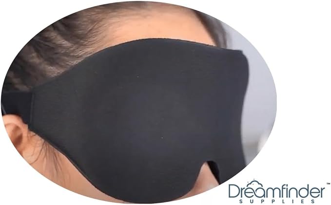 3D Sleep Mask for Side Sleepers, Blackout Eye Mask for Sleeping Women & Men, Zero Pressure Eye Cups, CPAP Friendly, Soft Adjustable Light Blocking Mask (Black)