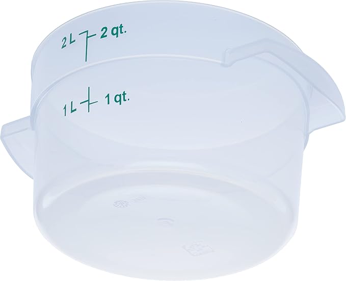 Carlisle FoodService Products Storplus Round Food Storage Container with Stackable Design for Catering, Buffets, Restaurants, Polypropylene (Pp), 2 Quart, Clear