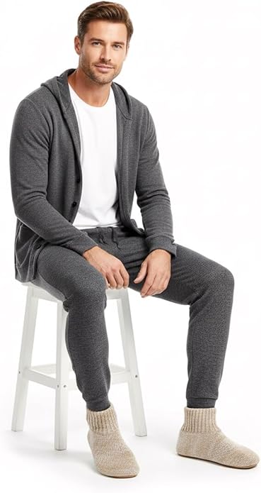 Cozylook Men's Slipper Socks with Grips, Fuzzy Indoor Slippers for Men, Soft Warm Winter Socks with Non-slip Soles