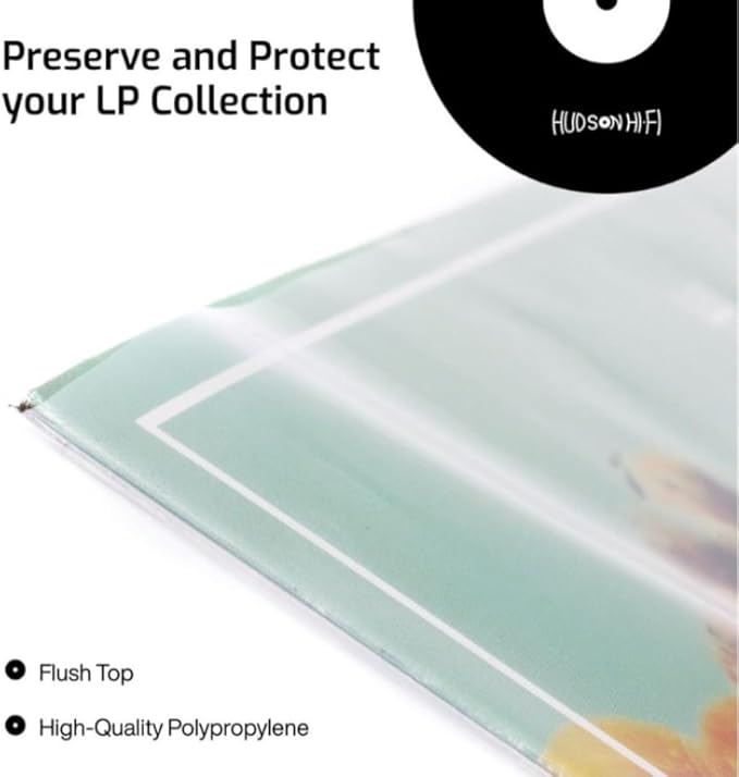 Hudson Hi-Fi Anti-Static Vinyl Record Sleeves - Durable Clear Disc Sleeves- Protect Your LP Albums from Scratches, Dust & Dirt - Acid-Free Rice Paper Disc Covers, 250x Outer Sleeves