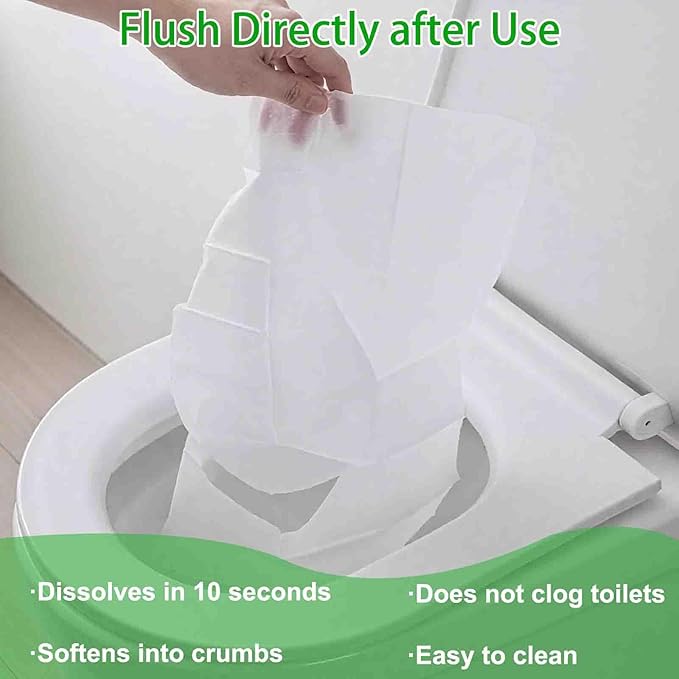 Disposable Toilet Seat Cover(2500Pcs, 10 Packs of 250), Disposable Toilet Seat Covers Flushable, Paper Toilet Seat Liners for Public, Commercial Wall Dispenser, 16.7 x 14.2in Half-Fold