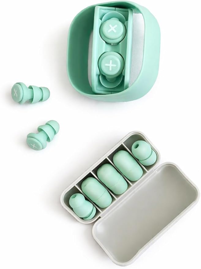 Noise Reducing Earplugs with Sleep Mask – Reusable Silicone Earplugs for Sleeping, Snoring Relief, Travel & Relaxation | Comfortable Fit with Multiple Sizes & Carry Case