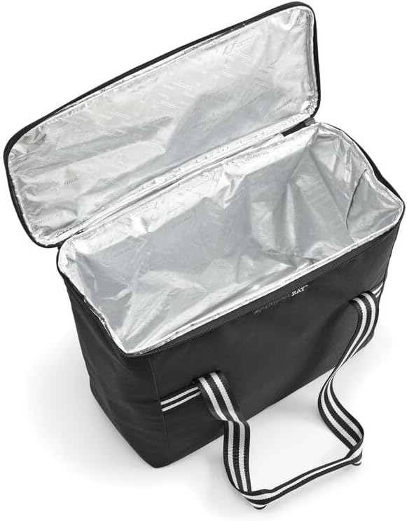 Rachael Ray Field Tote - Soft Sided Zippered Cooler Bag, Insulated & Leak Proof Grocery Bag, Portable Travel Cooler, Hot or Cold Carrier, Black