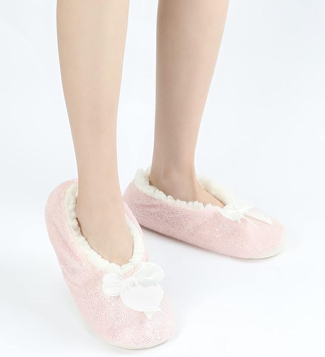 Panda Bros Slipper Socks for Women Grippers, Fuzzy Cozy Fleece Slipper Socks, Soft, Warm House Slippers