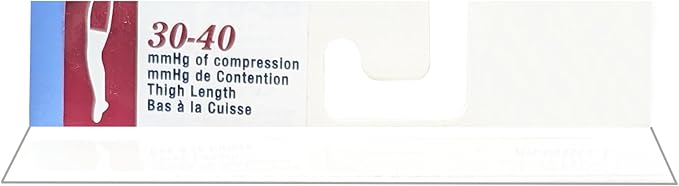 Truform 30-40 mmHg Compression Stockings for Men and Women, Thigh High Length, Dot-Top, Closed Toe, Beige, X-Large