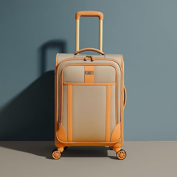 Dockers Seahorse Softside Expandable 8-Wheel Spinner Travel Checked Luggage, 28-Inch, New British Khaki