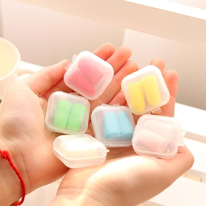 24 Sets Soft Foam Earplugs Noise Cancelling Ear Plugs Sound Blocking Earplugs Hearing Protection Ear Plugs with Case