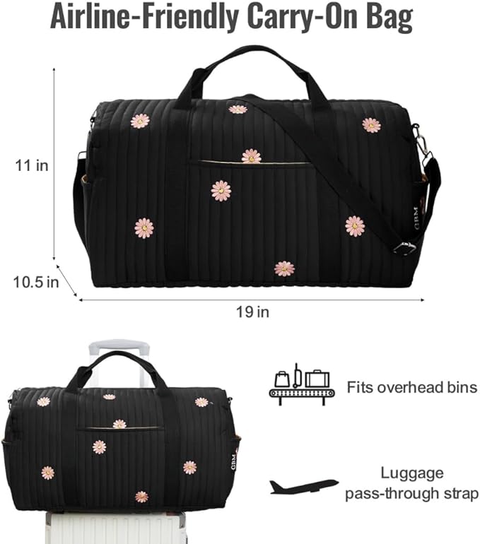 Women’s Travel Duffel Bag – Large Weekender & Overnight Travel Bag with Wet Pocket, Carry-On Friendly, Ideal as Hospital or Maternity Bag for Labor and Delivery