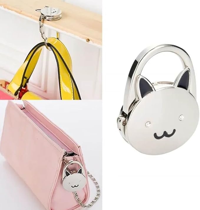 KSMD Purse Hooks for Table and Bars,Portable Purse Hanger Organizers Hooks Handbag Holder Pocketbook Holder Bag Storage for Desk Bag Hook,Foldable Folding Table Hook Hanger