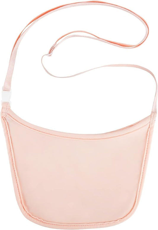 Hidden Wallet, Travel Hidden Wallet Under Clothes, Undergarment Crossbody Secert Body Pouch for Passport Money & Valuables, (Pink)