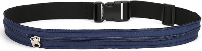Anti Theft Money Belt Sports Waist Bag Zipper Close Wallet Concealed Travel Money Belt for Outdoor Running Hiking Polyester Black 3cm or 5cm (3CM)