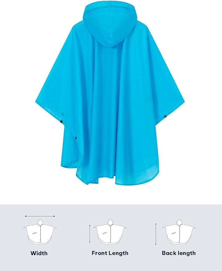 SaphiRose Lightweight Kids Rain Poncho Waterproof Jacket Zipper Up Rain Coat