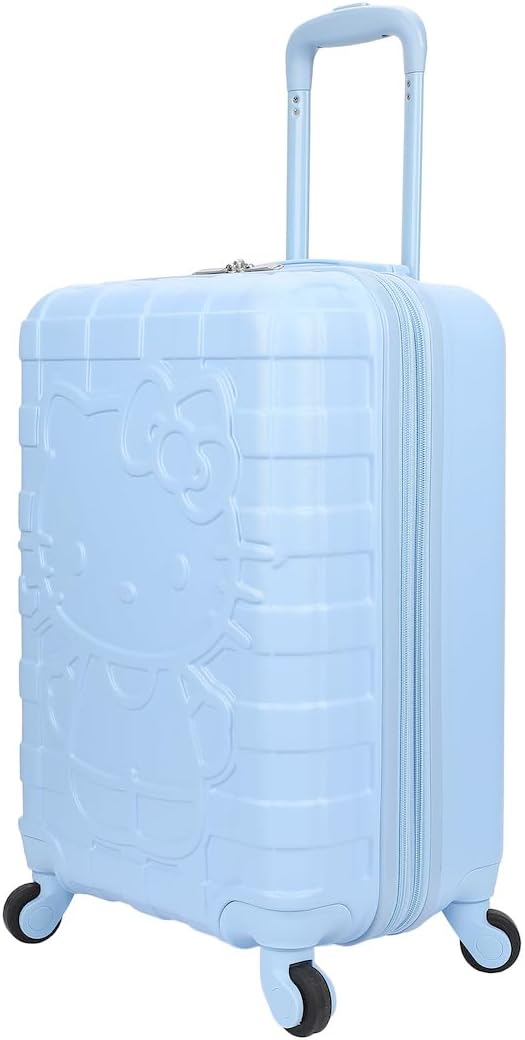 Bioworld Hello Kitty Blue Checkered Adult 20" Rolling Luggage