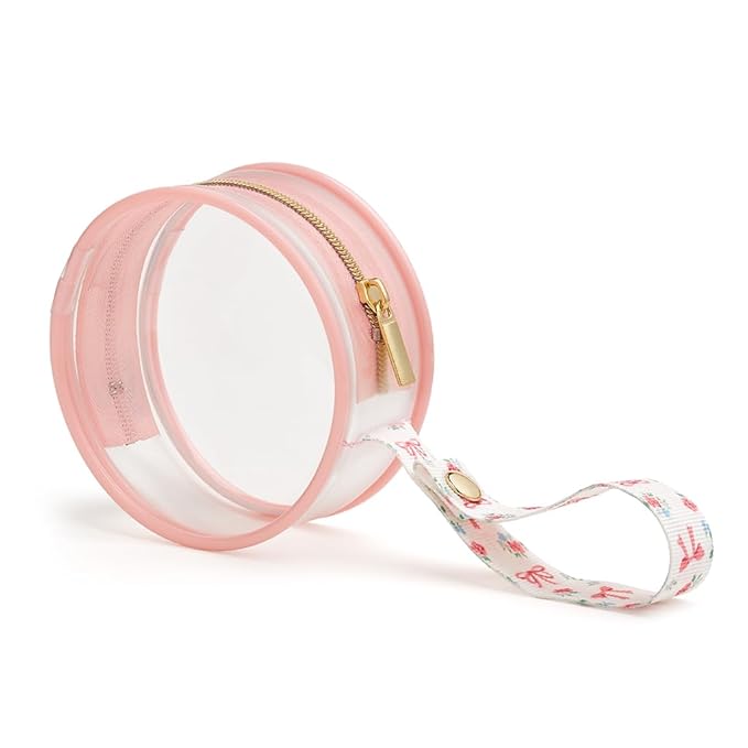Itzy Ritzy Clear Pacifier Case with Handle – Easily Attaches to Diaper Bag or Purse – Holds 2 Pacifiers (Bows)