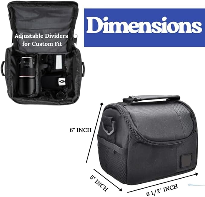 Small Padded Camera Bag with Shoulder Strap – Compact DSLR & Mirrorless Camera Carrying Case, Lightweight Protective Crossbody Case