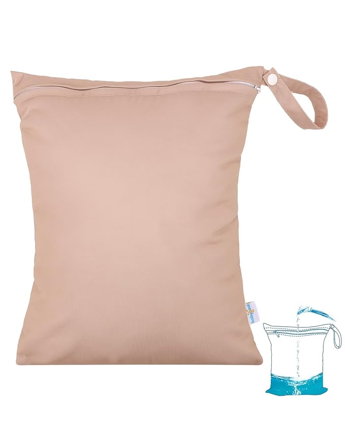 babygoal Wet Bag for Swimsuits, Waterproof Bag for Travel, Food Storage, Stroller, Daycare, Baby Diapers, Yoga, Beach, Pool, Wet Clothes-Light Pink