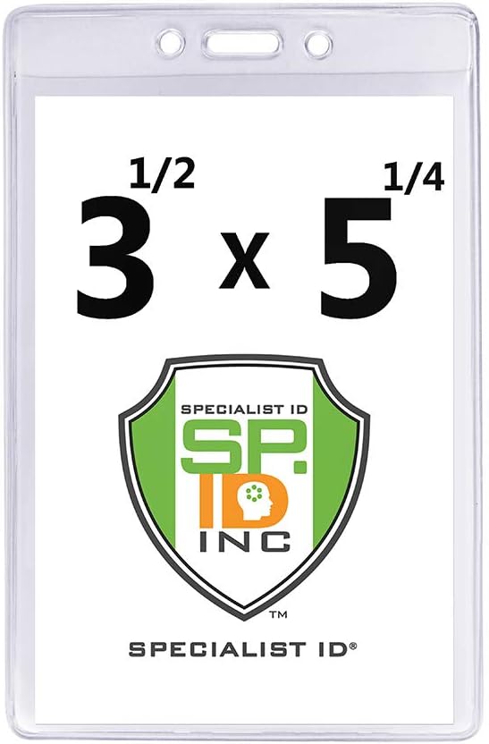 Premium Heavy Duty 3 1/2" X 5 1/4" Extra Large Event Badge Holder (4X6 Outside) by Specialsit ID, Sold Individually