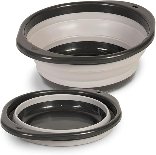 Glad Large Mixing Bowl Collapsible - 5.5L | Foldable Plastic & Rubber Container with Handles for Baking | Dishwasher Safe Kitchen Supplies and RV Essentials