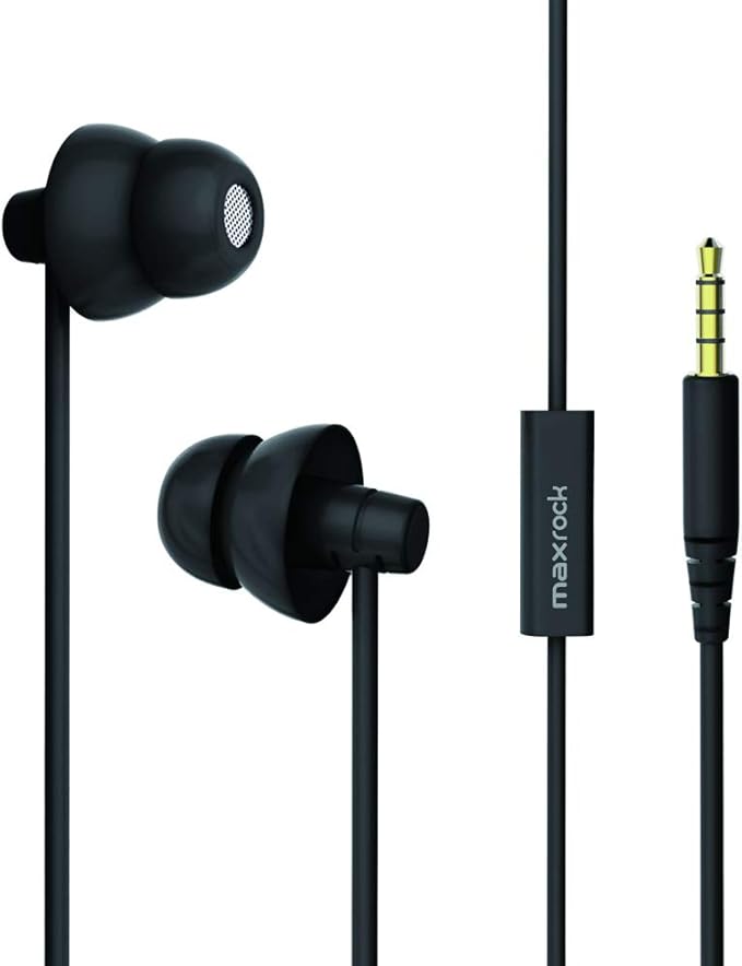 MAXROC Sleep Earplugs - Noise Isolating Ear Plugs Sleep Earbuds Headphones with Unique Total Soft Silicone Perfect for Insomnia, Side Sleeper, Snoring, Air Travel, Meditation & Relaxation(Black)