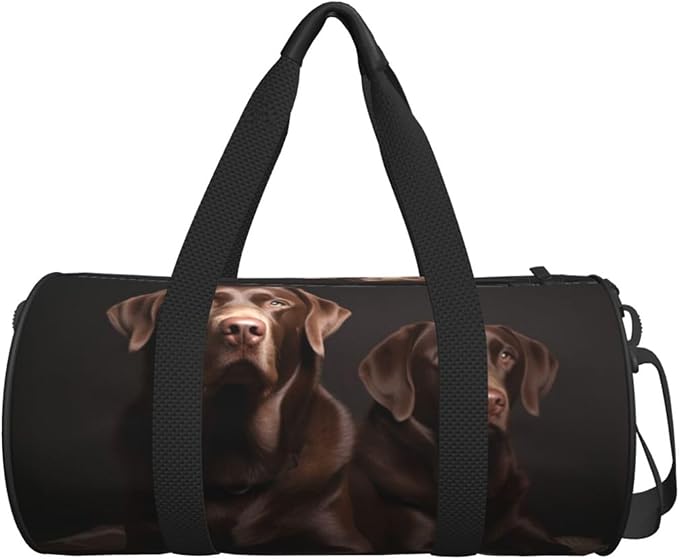 Brown Labrador Retriever Sports Gym Bag for Women Men Travel Duffel Bag Tote Weekender Bag Canvas Carry on Overnight Bag for Travel Swimming Fitness Workout Sports Duffle Bag