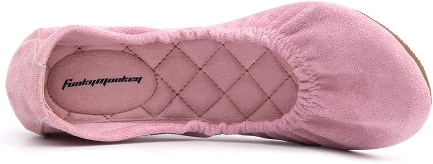FUNKYMONKEY Women's Ballet Flats Soft Round Toe Comfortable Shoes