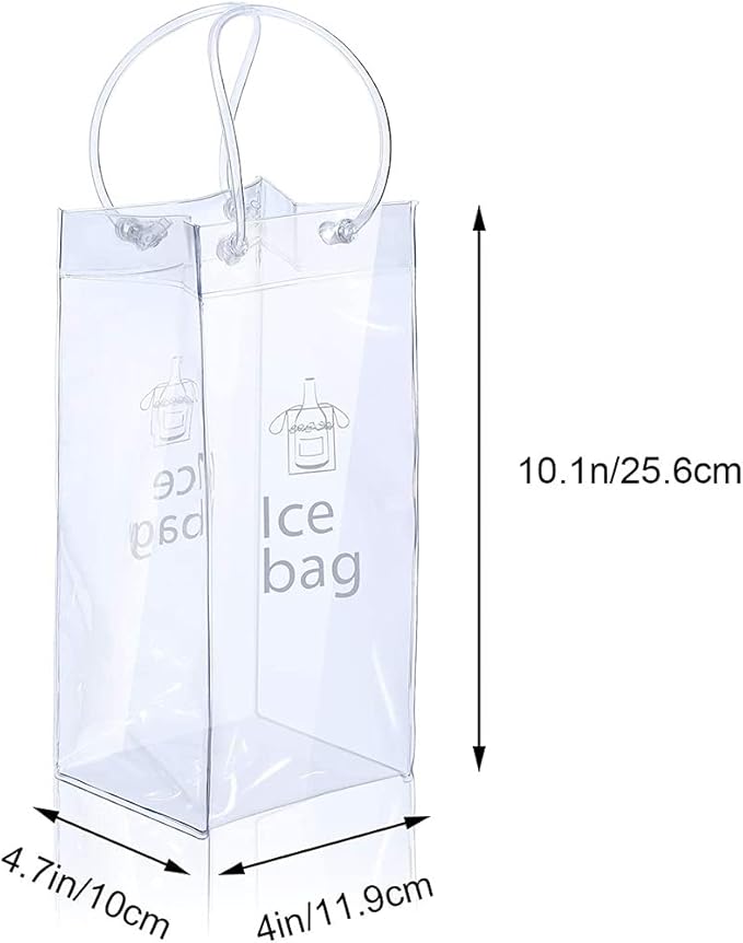 Ice Wine Bag Portable Collapsible Clear Wine Pouch Cooler with Handle for Party,Outdoor,Champagne,Cold Beer,White Wine,Chilled Beverages,Iced Drinks 3 Pack (3)