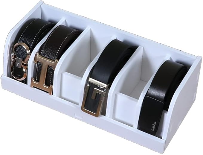 Mollytek Wooden Belt Organizer, Belt Storage Holder, Belt Container, Belt Display Case Box Organizer for Retail Store 6 Grids Belt Rack (6 Grids)