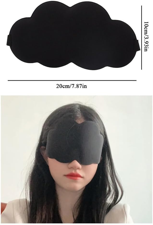 2 Pack Sleep Eye Masks 3D Contoured Cup Sleeping Mask Cloud Shaped Soft Complete Light Blocking Blindfold Sleep Mask for Back and Side Sleeper Travel Airplane Train Trip Nap