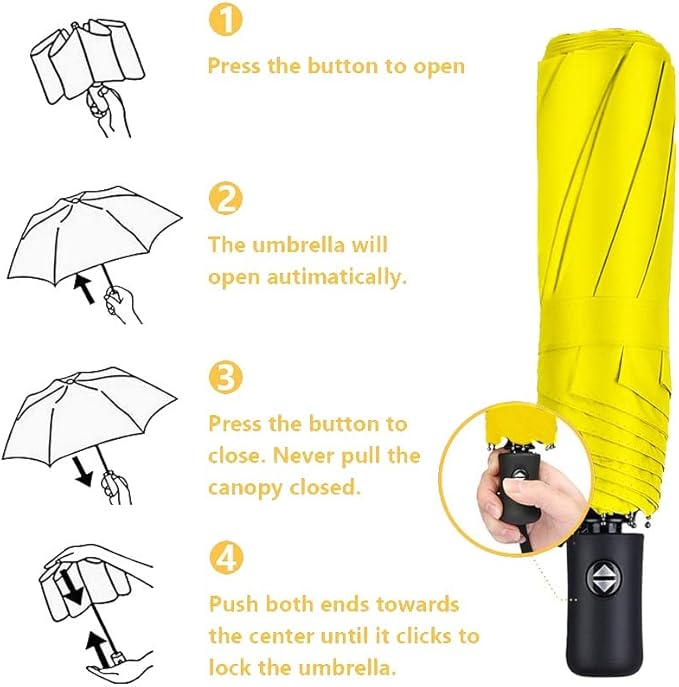 MRTLLOA 42/49 Inch Compact Travel Essentials Umbrella for Rain, Lightweight, Portable, Automatic, Strong, Waterproof Folding Umbrellas for Women, Men and Teenagers