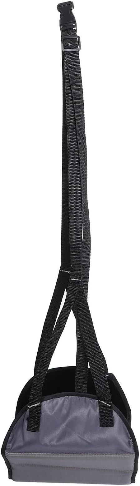 Airplane Foot Hammock Hanging Footrest Sling with Plush Deep Gray Cover Portable Travel Footrest for Office and Flight Comfort