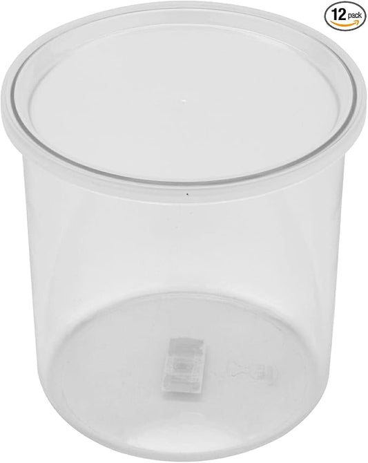 G.E.T. CR-0270-CL Round Food Storage Crock w/ Lid, 2.7 Quart, Clear (Set of 12)