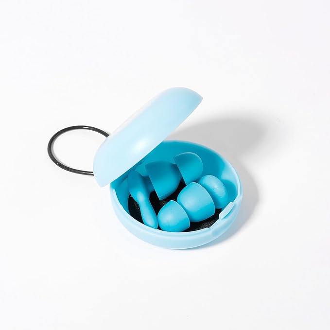Earplug Case, Portable Mini Ear Plug Holder, Small Premium Carrying Case for Travel, Business Trip, Outdoor Activities, Keychain, Storing Earplugs, Trinkets, Pills (Round)