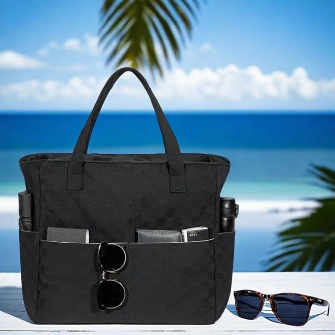 LEDAOU Beach Bag Waterproof Sandproof Women Beach Tote Pool Bag with Zipper for Swim Gym Grocery Travel with Wet Pocket | Sandproof, with Zipper, for Gym, Grocery, Travel, with Wet Pocket
