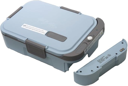 Hot Bento Plus: Electric, Self Heating, rechargeable Lunch Box-10 minute heating and removable battery. Child Safe, Scientific Portion Control, School, Construction, Office, Recreation, Travel (Sky)