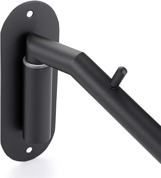 Sumnacon Stainless Steel Clothes Hanger Rack-Wall Mount Garment Hook with Swing Arm, Sturdy Coat Robe Storage Organizer for Laundry Room Bedrooms Clothing Drying Rack with 5 Hooks, Black