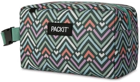 PackIt(R) Freezable Snack Box, Diamond Chevron, Built with EcoFreeze(R) Technology, Collapsible, Zip Closure with Buckle Handle, Designed For Work Snacks, Fresh Snacks On the Go, Adults, and All Ages