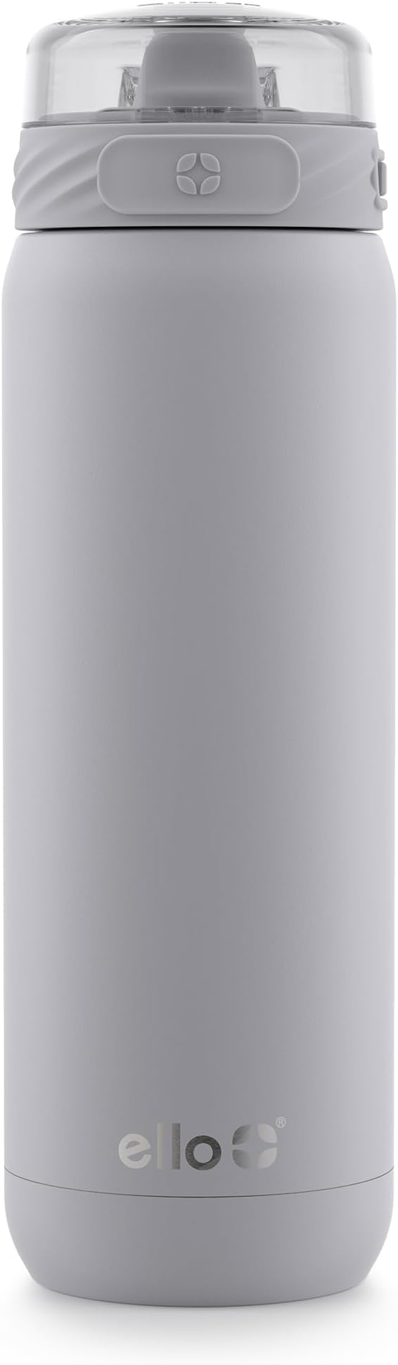 Ello Cooper 32oz Stainless Steel Water Bottle with Straw and Carry Handle, Double Walled and Vacuum Insulated Metal, Leak Proof Locking Lid with Soft Silicone Spout, Reusable, BPA Free, Grey