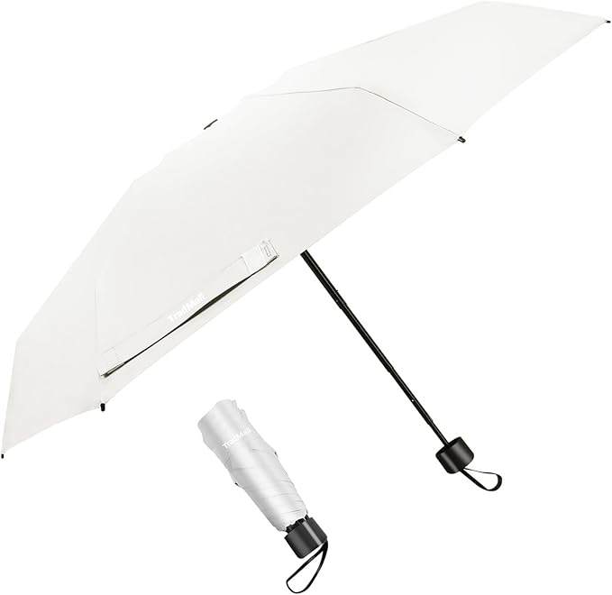 TradMall Mini Travel Umbrella, Portable Lightweight Compact Parasol with 95% UV Protection for Sun & Rain