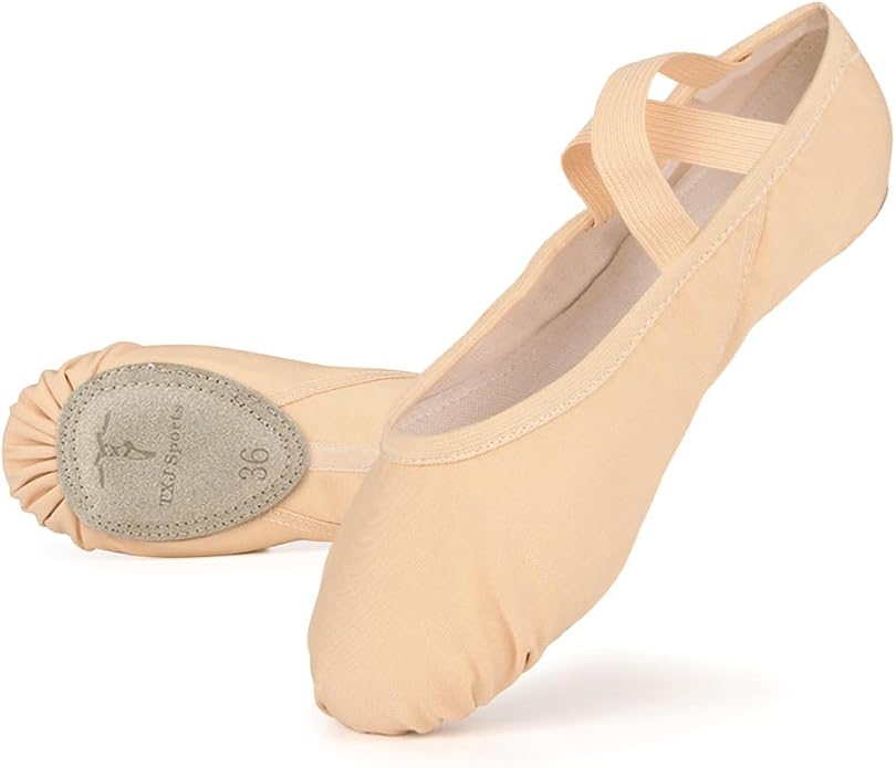 TXJ Sports Ballet Shoes for Women Girls, Women's Ballet Slipper Canvas Dance Shoes Split Sole Yoga Dance Flats