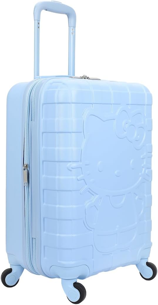 Bioworld Hello Kitty Blue Checkered Adult 20" Rolling Luggage