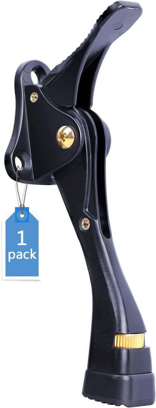 Gotega Door Stopper, 1 Packs Kickdown Door Stop with One Touch Adjustable Height and Rubber Tip 4 Inches, Heavy Duty Door Stops, Door Holder, Bottom of Door - Black